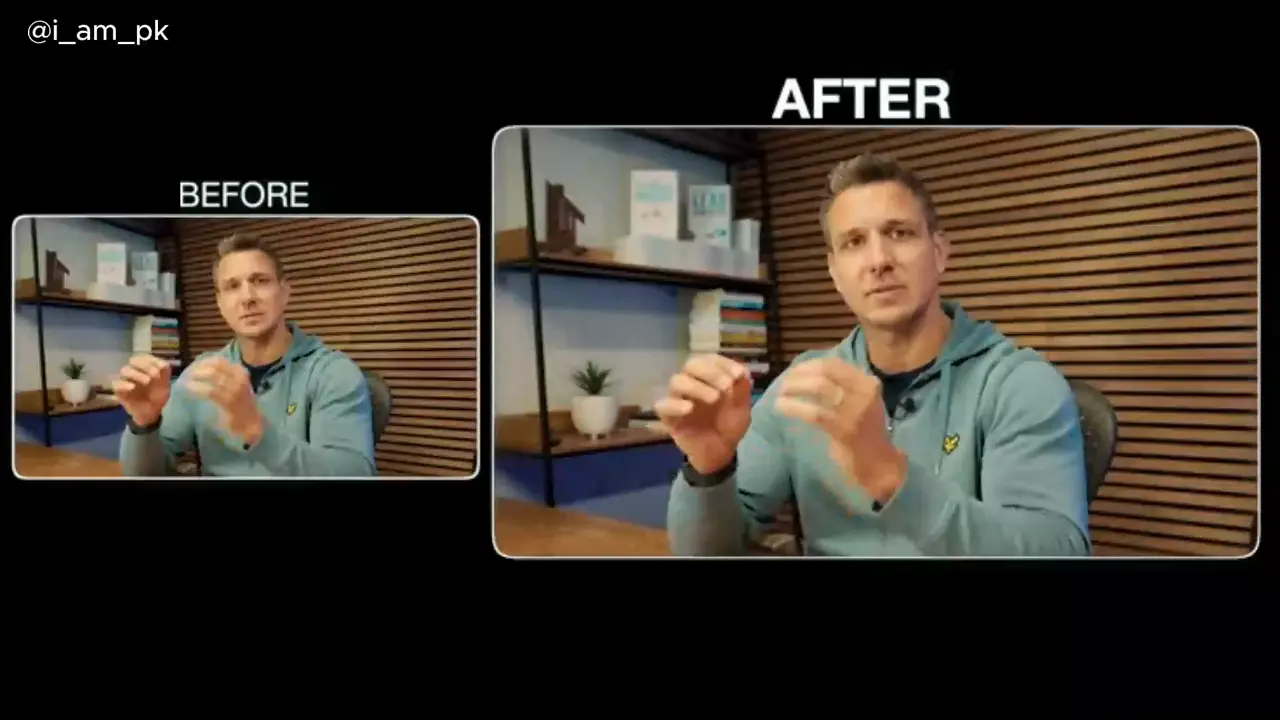 Before and after of a talking-head explainer edit