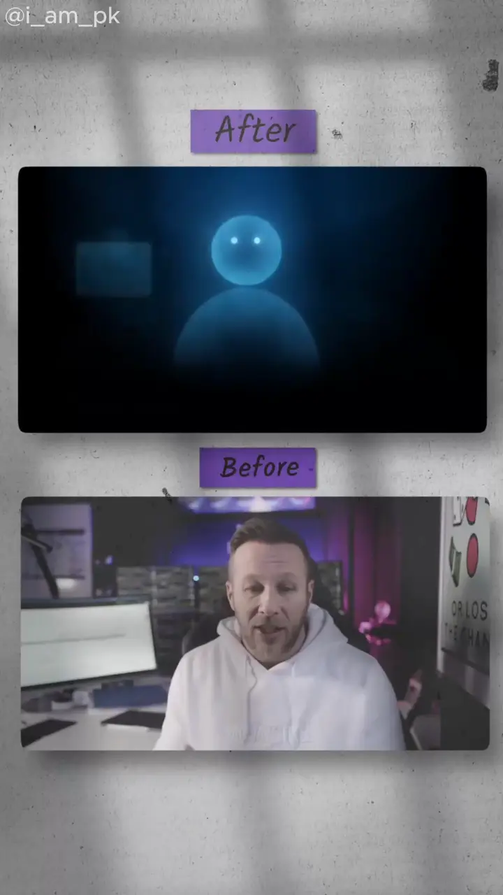Before and after of a crypto talking-head edit