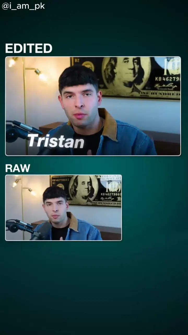 Raw and edited versions of a money-channel talking-head