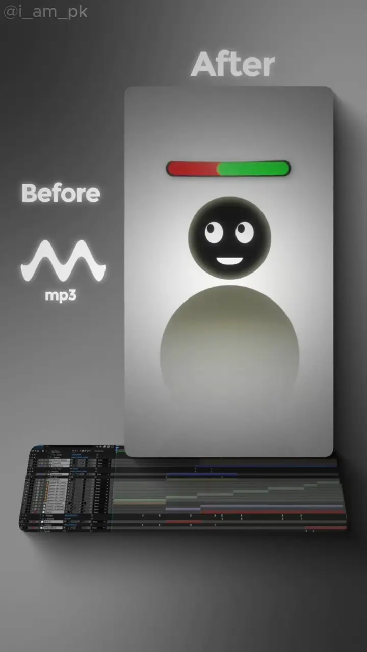 Before and after: an audio-only voiceover turned into a 3D motion-graphics short